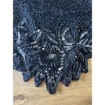 Laurence Kazar  Black Silk Beaded Blouse Shirt Top Evening Size Small‎ Luxury Photo 14