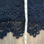 Taylor Sz‎ 2 Navy Blue Crochet Lace Mini Cocktail Elegant Short Party Dress Photo 4