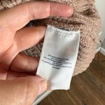 Lands' End  tan speckled cable knit fisherman cardigan sweater Photo 3