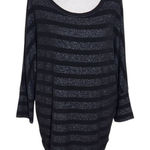 Market & Spruce  Black and Gray Stripe Knit Top Size Medium Black Stripe Top Photo 0