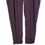 Loft Ann Taylor Slim Ankle Pants Womens 6 Red Blue Geometric Print Retro Career Photo 5