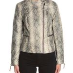 BLANK NYC Faux Leather Snakeskin Print Moto Jacket Asymmetrical Zip NWT Size XS Photo 3