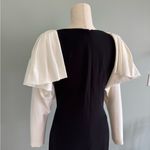 Tadashi Shoji Black/White Long Sleeve Dress Black Tie Gala Formal Holiday sz M Photo 8