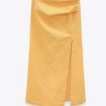 ZARA Yellow / orange  linen skirt Photo 1