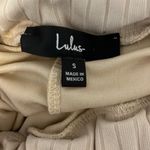 Lulus  Creme Ribbed Wide Leg Casual Pull On Elastic Waist Pants - Size Small Photo 5