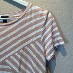 J.Crew  Women’s Linen T Shirt Stripes Neutral Size Medium Photo 2
