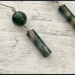 Green moss agate earrings Photo 1