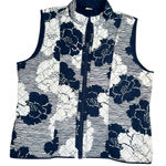 Alfred Dunner Reversible Floral Quilted Vest Blue Size 16 Photo 0