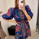 Farm Rio Sunset Tapestry Cotton Blend Mini Dress XXS Photo 3