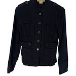 Michael Kors Women's Size Small Academia Navy Blue Button Jacket Sweater Photo 0