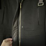 'S Max Mara 100% Virgin Wool Faux Fur Trimmed Coat in Chocolate Brown Size 8 Photo 4