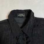 Guess Vintage  Ruffle Trim Button Up Shirt Size XL Semi Sheer Minimalist Y2K 90s Photo 4