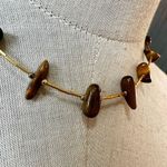 Gold tone tigers eye chip collar necklace Photo 2