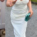 House Of CB NWOT  Flora Ivory Satin Corset Side Slit Midi Dress sz L PLUS CUP Photo 0