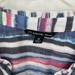 Zac & Rachel Button Up Shirt Stripe White Pink Blue Art Ruffle Long Sleeve Sz 2X Photo 7