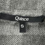 Quince Womens Small Gray Charcoal Plaid Stretch Sweater Fleece Button Down Shirt Photo 3