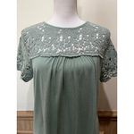 Jolt  Pullover Top ~ Crochet Top & Sleeves ~ Size Medium ~ Light Green Photo 1