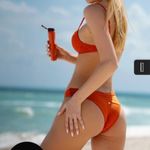 Rust Orange Gianine Brazilian Underwire Bikini Bianca Orange Jacquard XS Photo 1