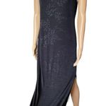 Jalate Vintage 90s Black Gray Holographic Goth Witchy Vampy Floral Maxi Dress Size L Photo 1