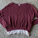 Anthropologie Pin & Needle Maroon Lace Sweater Photo 0