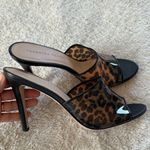 Veronica Beard  Kathleen Leopard PVC High-Heel Mules size 9.5 Photo 2