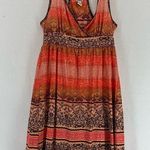 Mudd  Boho Y2K Mini Sun Dress V Neck Medium Orange Photo 0