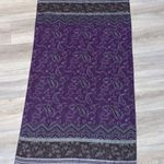 Pashmina  purple silver patterned fringe scarf Photo 1