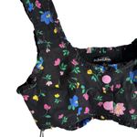 For Love & Lemons Robin Black Floral Print Square Neck Crop Top Size Medium Photo 4