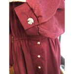 Andrew McCallum Burgundy Button Up Shirt Dress Long Sleeve Collared Vintage 16P Photo 4