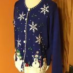 Retro Y2K embroidered beaded Christmas cardigan Size M Photo 7