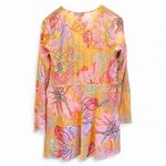 LeTarte embelished tropical swim cover cardigan top, cotton, pastel colors, S/M Size M Photo 2