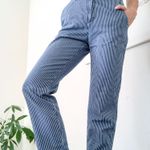 ZARA Stripe Blue Comfy High Waist Chino Beachy Pant  Photo 0