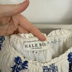 Hale Bob  White Blue Floral Embroidered Blouse Boho Womens Small Photo 2