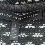 White House | Black Market WHBM Tweed Knit Cardigan Black & White Sweater Blazer Jewel Trim Size Small Photo 7