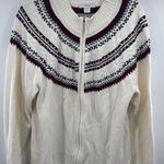 Christopher & Banks Christoper & Banks Women Fair Isle Full Zip Sweater Size 1X Plus Cotton Holiday Photo 0