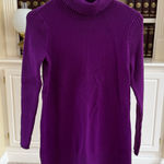 J.Jill Purple Ribbed Turtleneck Sweater Photo 0