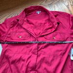 Charlotte Russe Red button down collar dress shirt blouse XSmall Photo 6