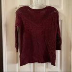 American Eagle AEO Maroon Scoop Neck 3/4 Sleeve Sweater Top Small Photo 8