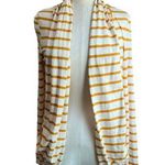 Mix by 41 Hawthrone Cream & Mustard Yellow Open Striped Cardigan Sz M Size M Photo 0
