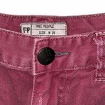 Free People Distressed Whiskers Pale Dark Pink Capris Sz 25 Photo 3