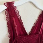 Alcea Rosea Luxurious Burgundy Lace Chemise nightgown size medium Red Photo 7