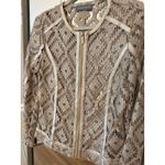 Bagatelle Collection Nude Lace Zip Jacket Women’s Small Elegant Sheer Chic Photo 2