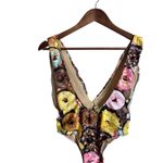 Ravish Sands Donuts One Piece Custom Bikini Plunge Neckline Womans Medium Photo 1