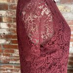 Madewell  Floral Lace Shift Dress 4 Scallop Red Short Mini Formal Cocktail Dress Photo 3