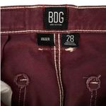 BDG Cargo Joggers Wine Red White Stitching Size 28 Y2K Streetwear EUC Photo 4