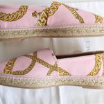 Versace  Baby Pink Gold Chain Graphic Print Canvas Espadrilles Photo 5