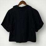 Banana Republic  Linen Blend Embroidered Top Black White Medium Short Sleeve Boho Photo 5