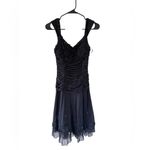 Sue Wong Vintage Black Beaded Ruched Dress Photo 7