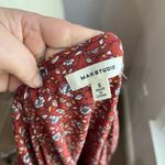 Max Studio Women's Red Floral Midi Ruffle Wrap Dress Size Small Photo 5