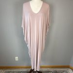 Barefoot Dreams Luxe Milk Jersey Womens Caftan Dress OS One Size Faded Rose Pink Photo 1